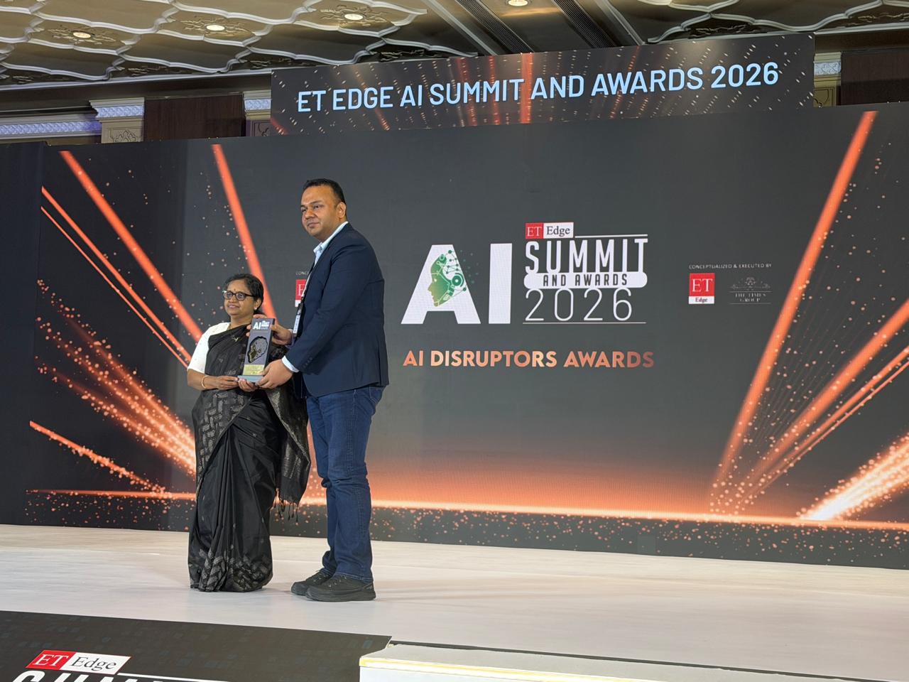 Award ceremony: Dr. Vikram Singh receiving AI Disruptors Award at ET Edge AI Summit & Awards 2026