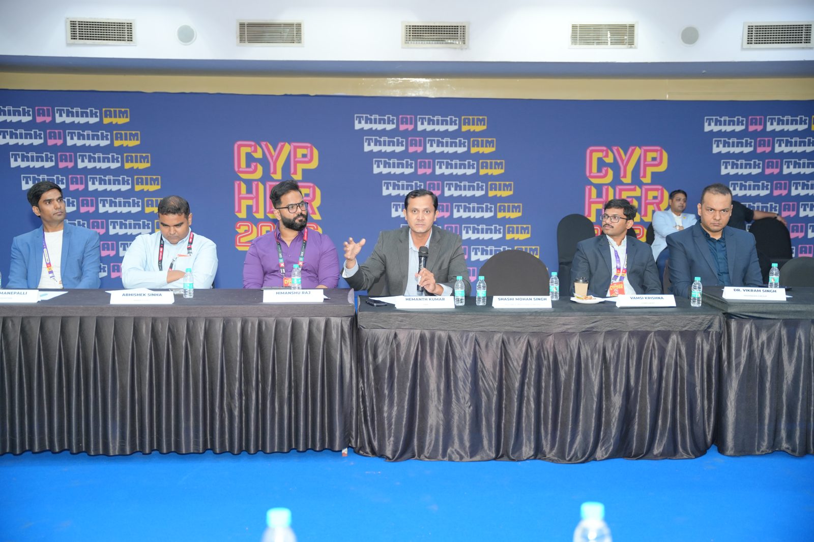 Dr. Vikram Singh seated at the closed-door roundtable on enterprise AI for the agentic era, Cypher 2026, Bengaluru